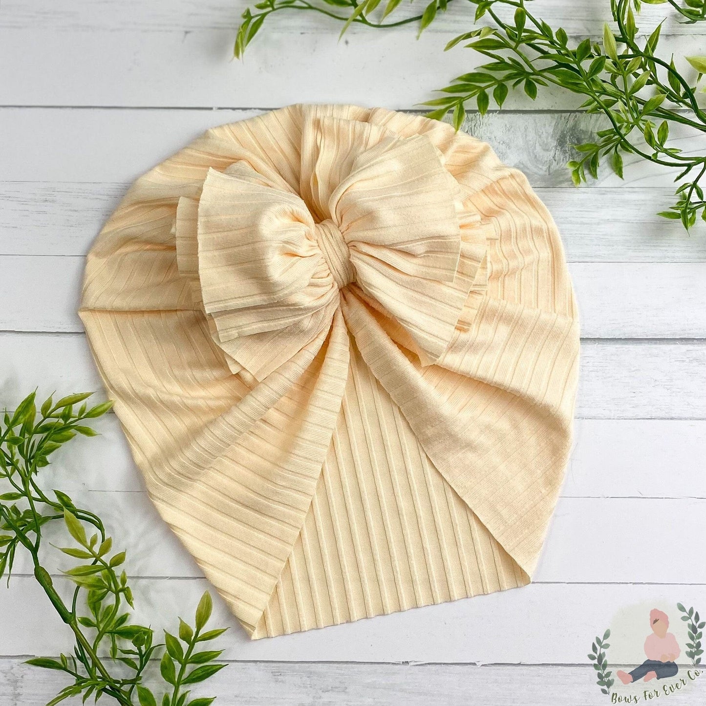Ribbed Cream Turban