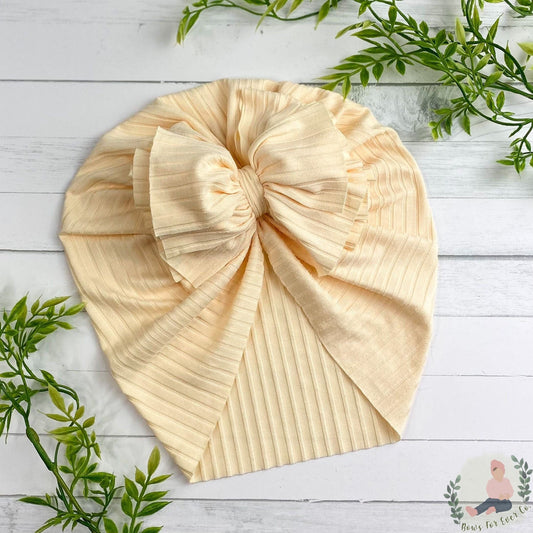 Ribbed Cream Turban