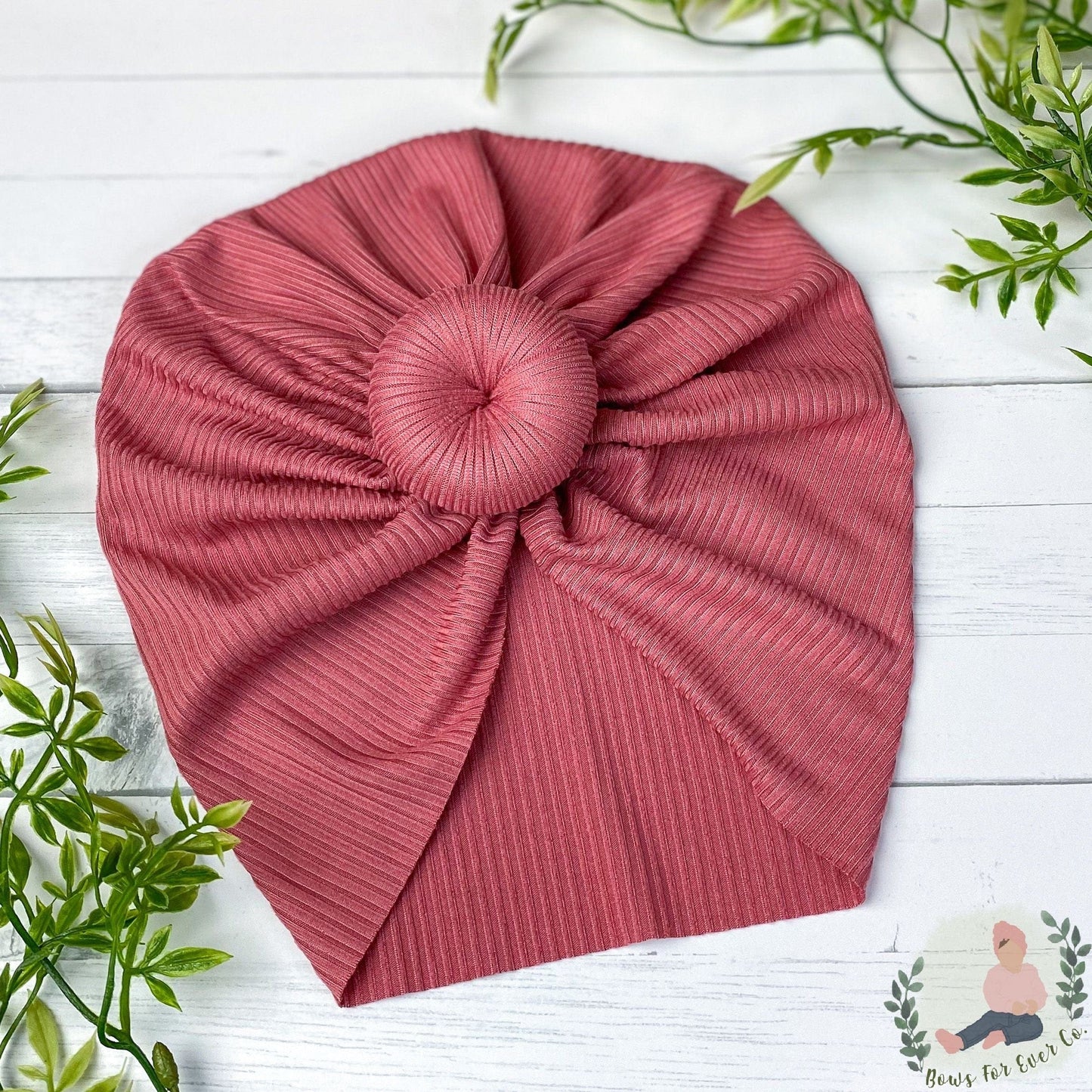 Skinny Ribbed Rose Turban