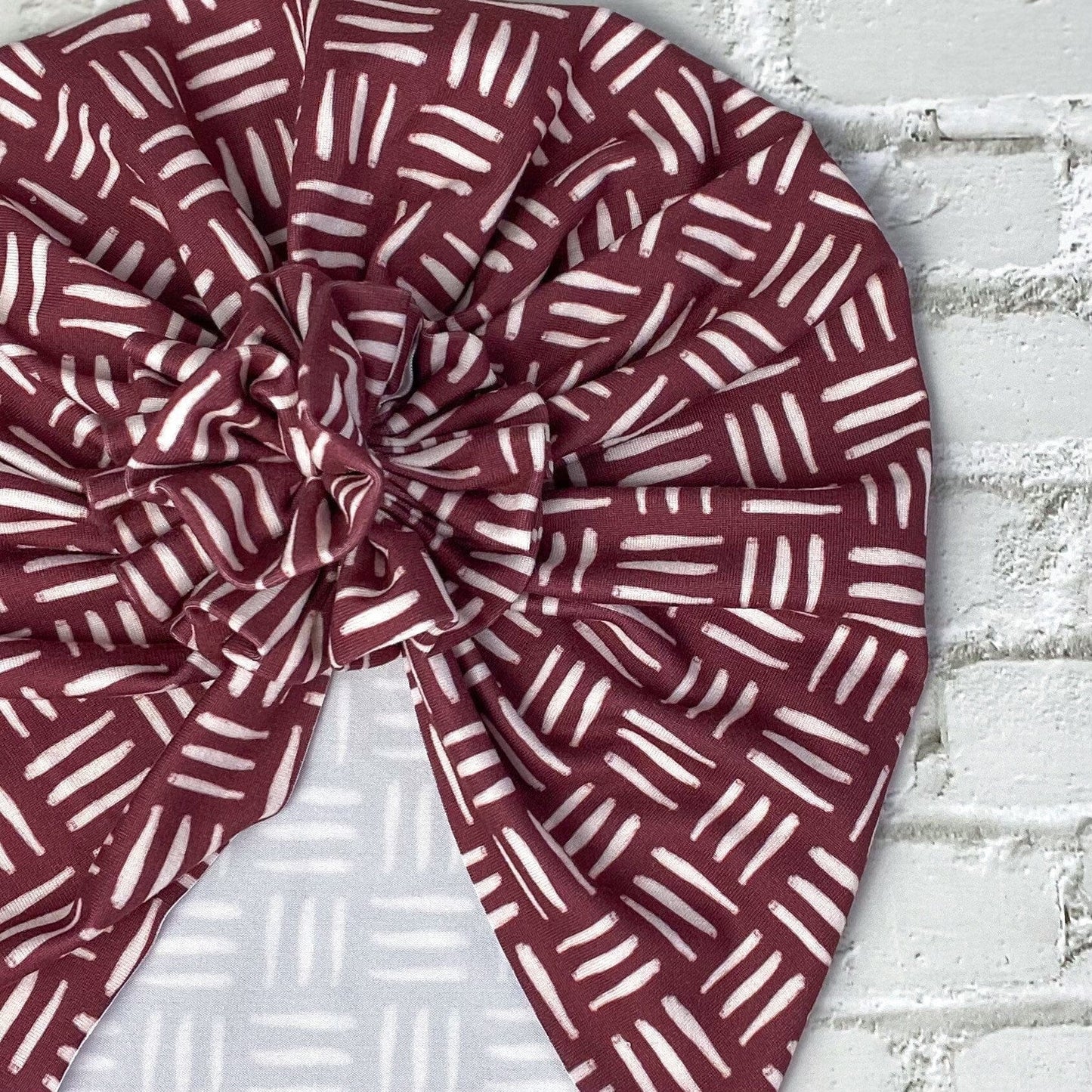 Burgundy Mudcloth Turban