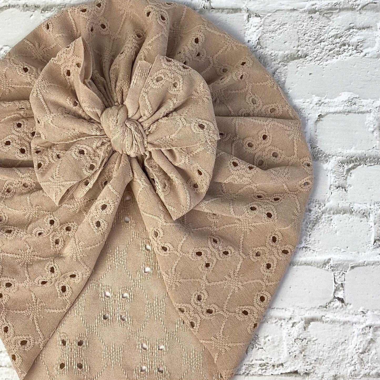 Taupe Eyelet Turban