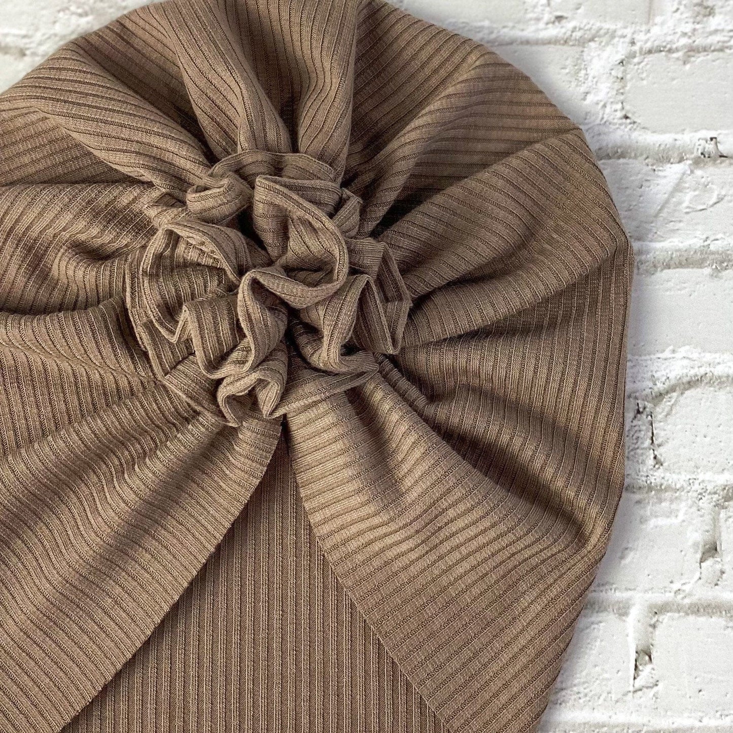 Skinny Ribbed Latte Turban