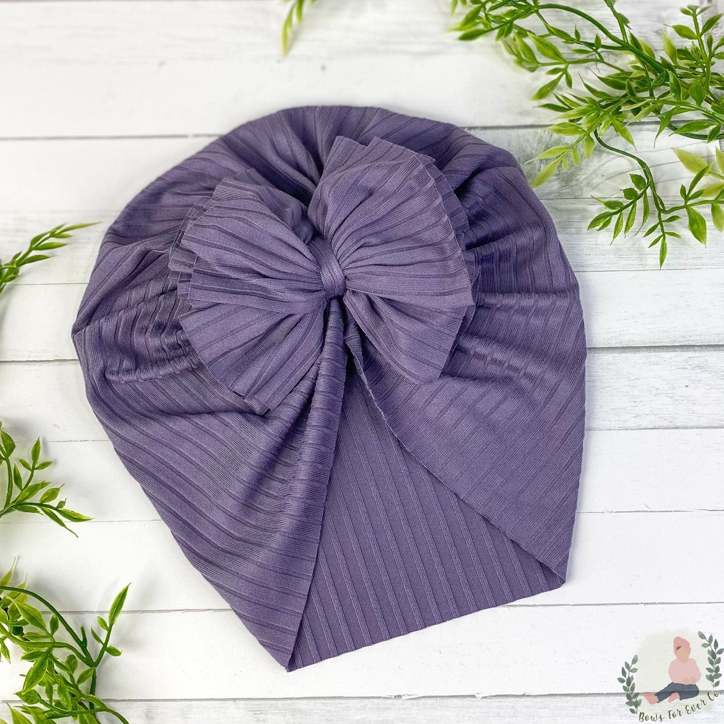 Ribbed Dusty Purple Turban