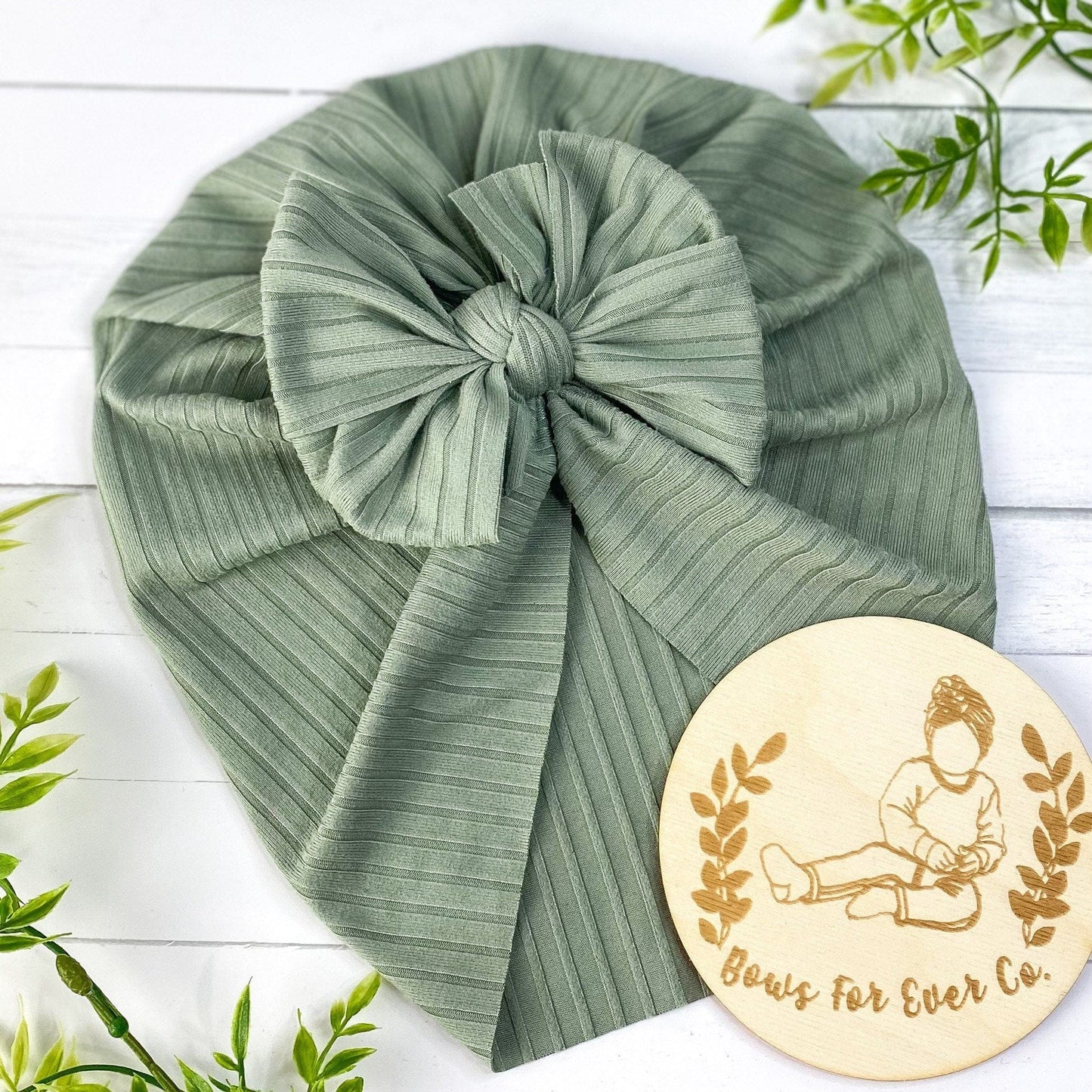 Ribbed Sage Turban