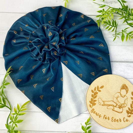 Navy Triangles Turban