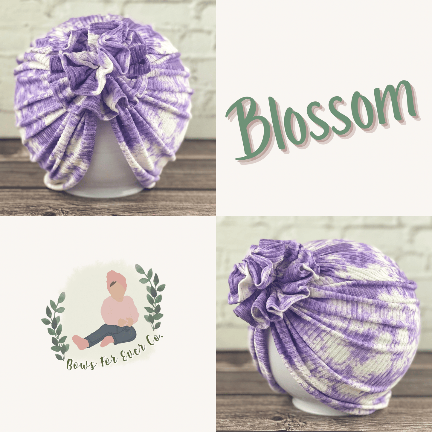 Ribbed Purple Tie Dye Turban