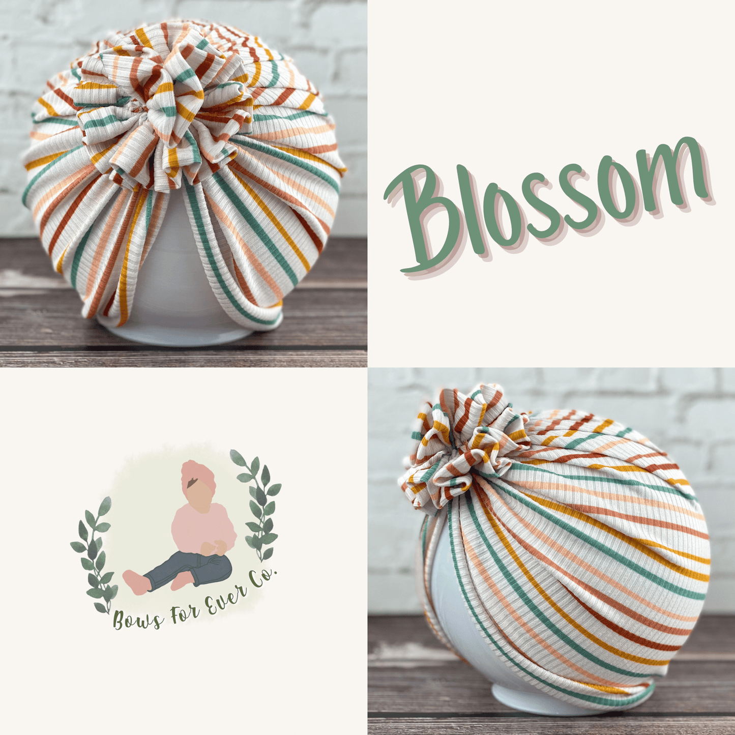 Ribbed Fall Stripes Turban