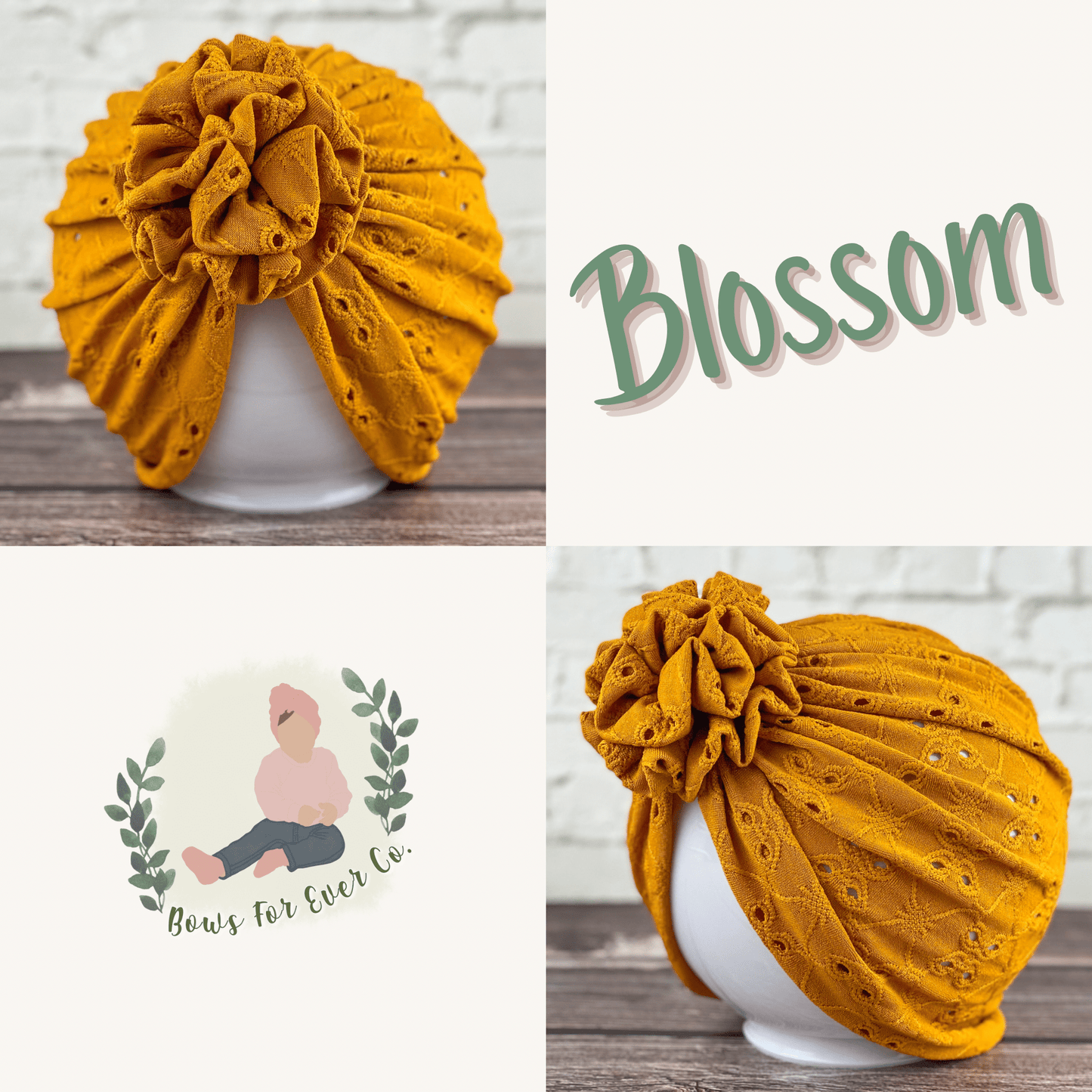 Mustard Eyelet Turban