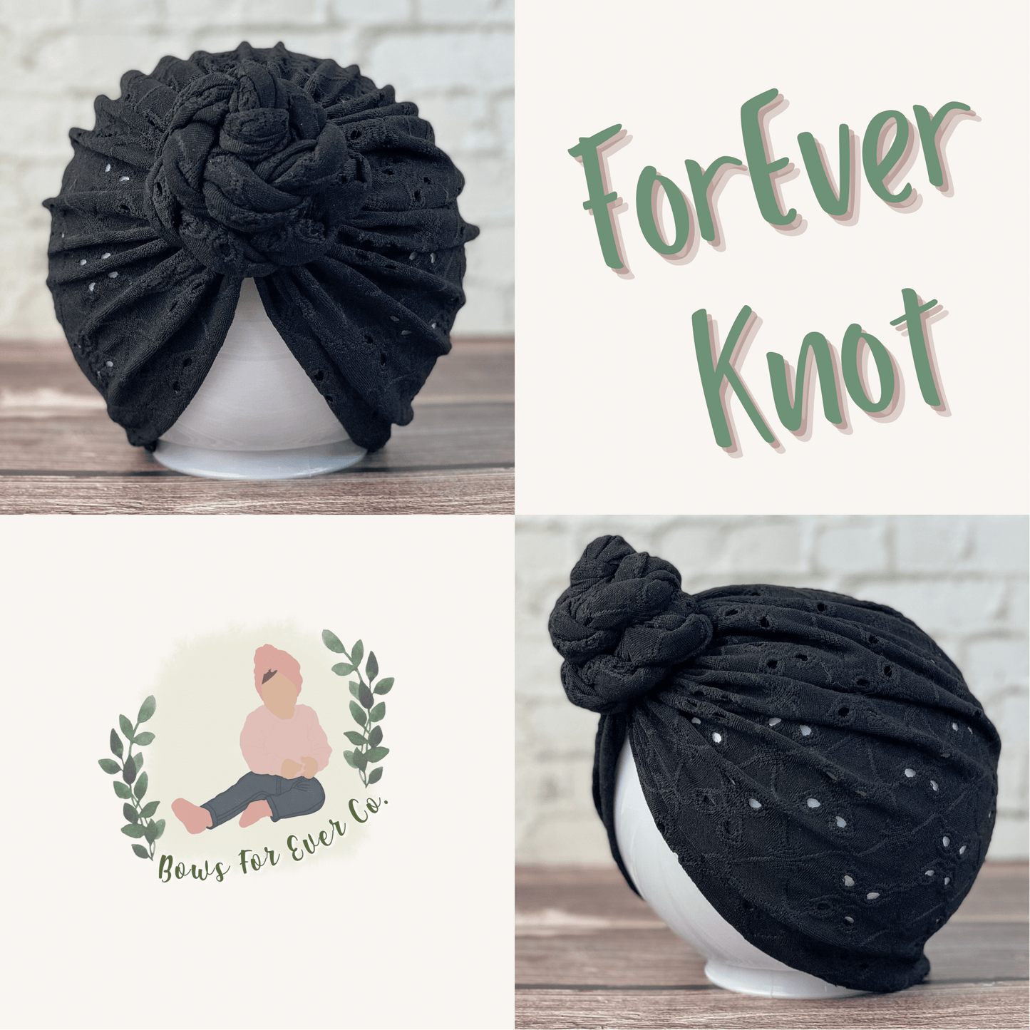 Black Eyelet Turban