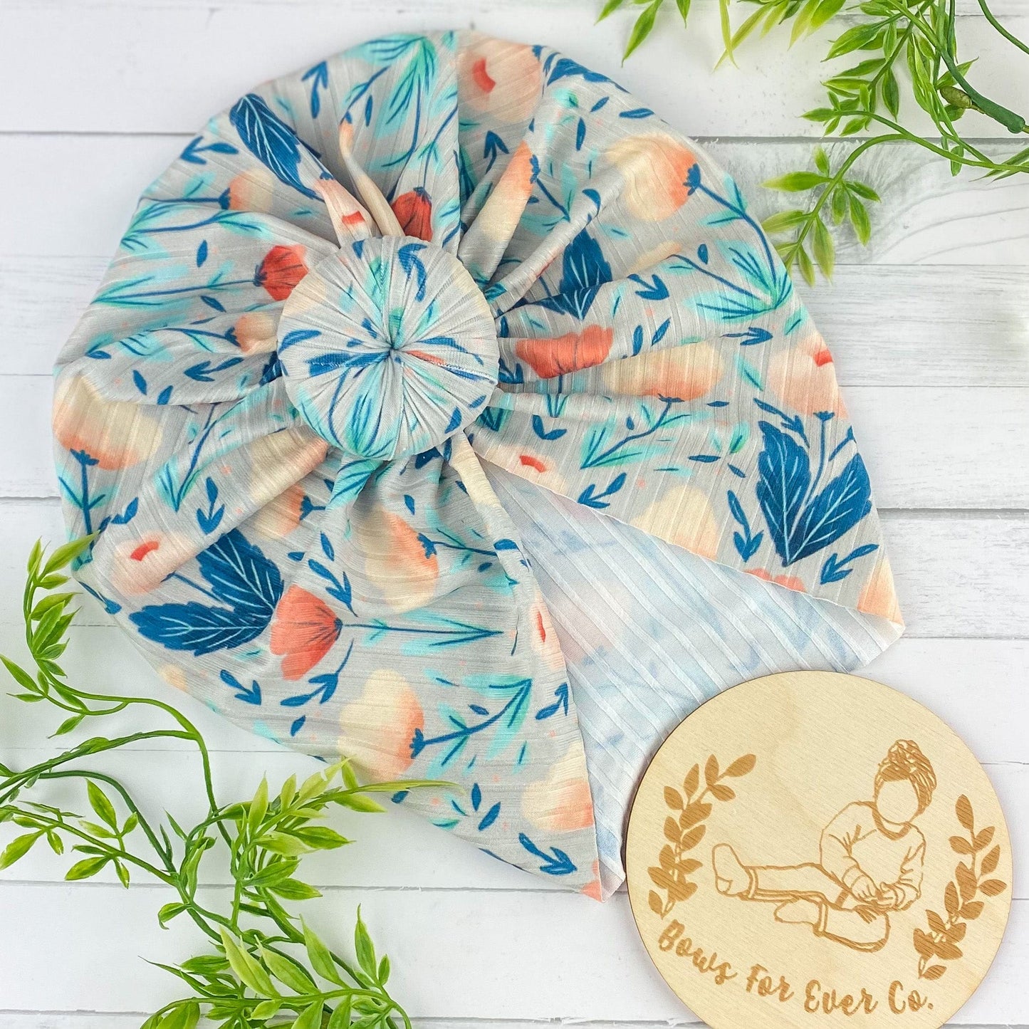 Ribbed Stone Floral Turban