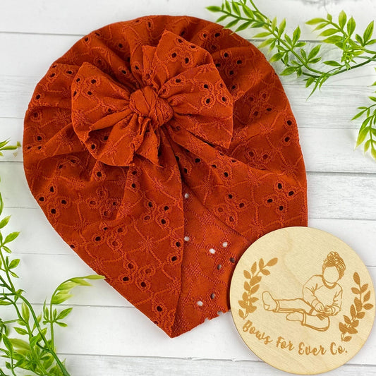 Rust Eyelet Turban