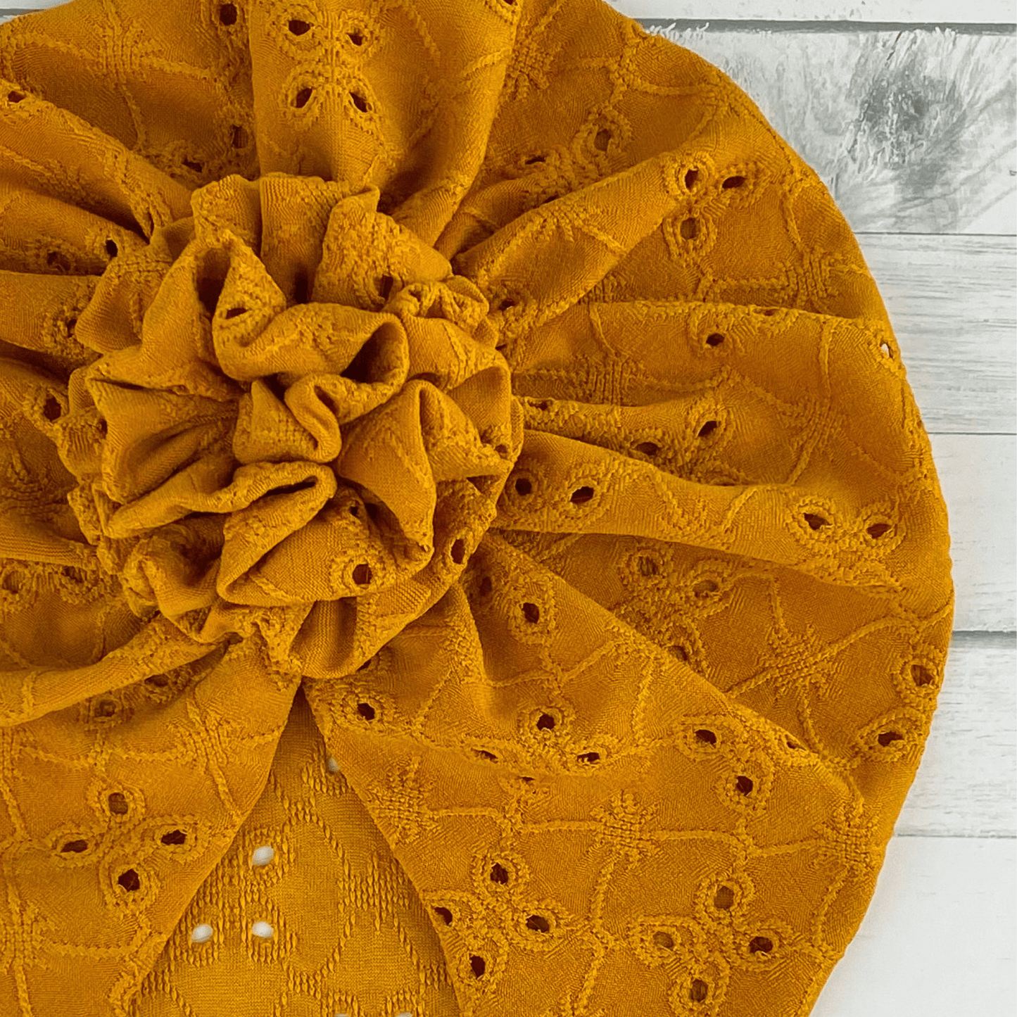 Mustard Eyelet Turban