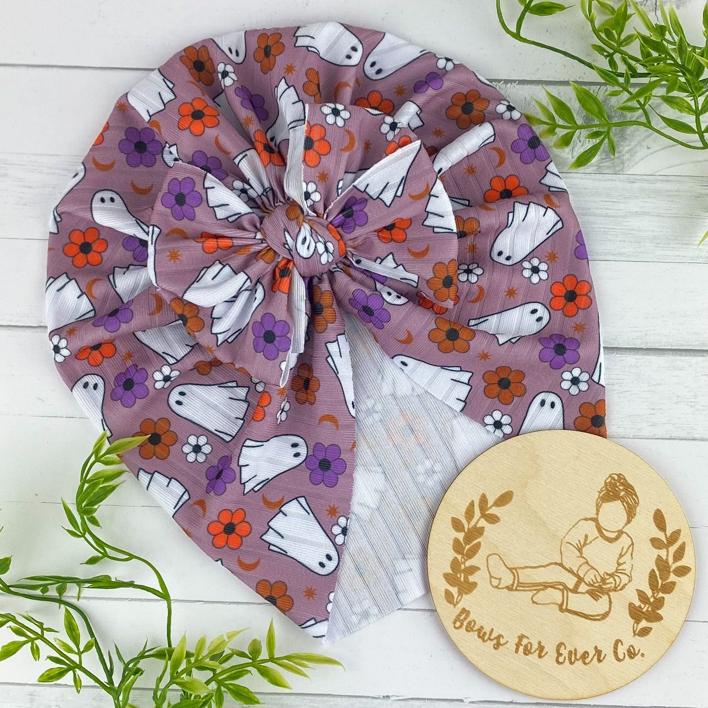 Ribbed Boho Ghosts Turban