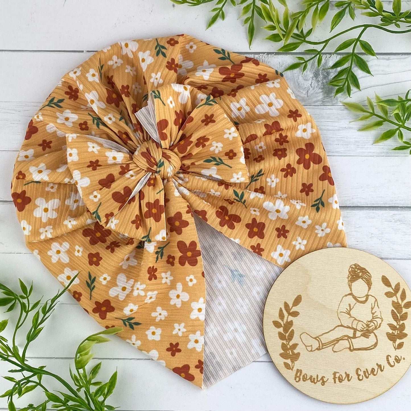 Ribbed Mustard Wildflowers Turban
