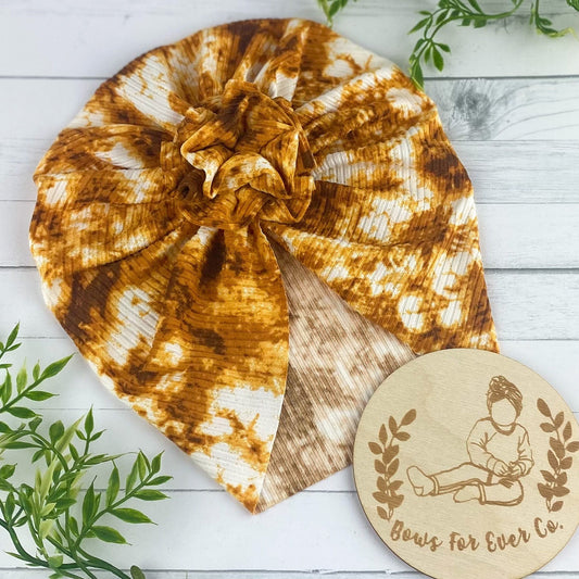Ribbed Latte Tie Dye Turban