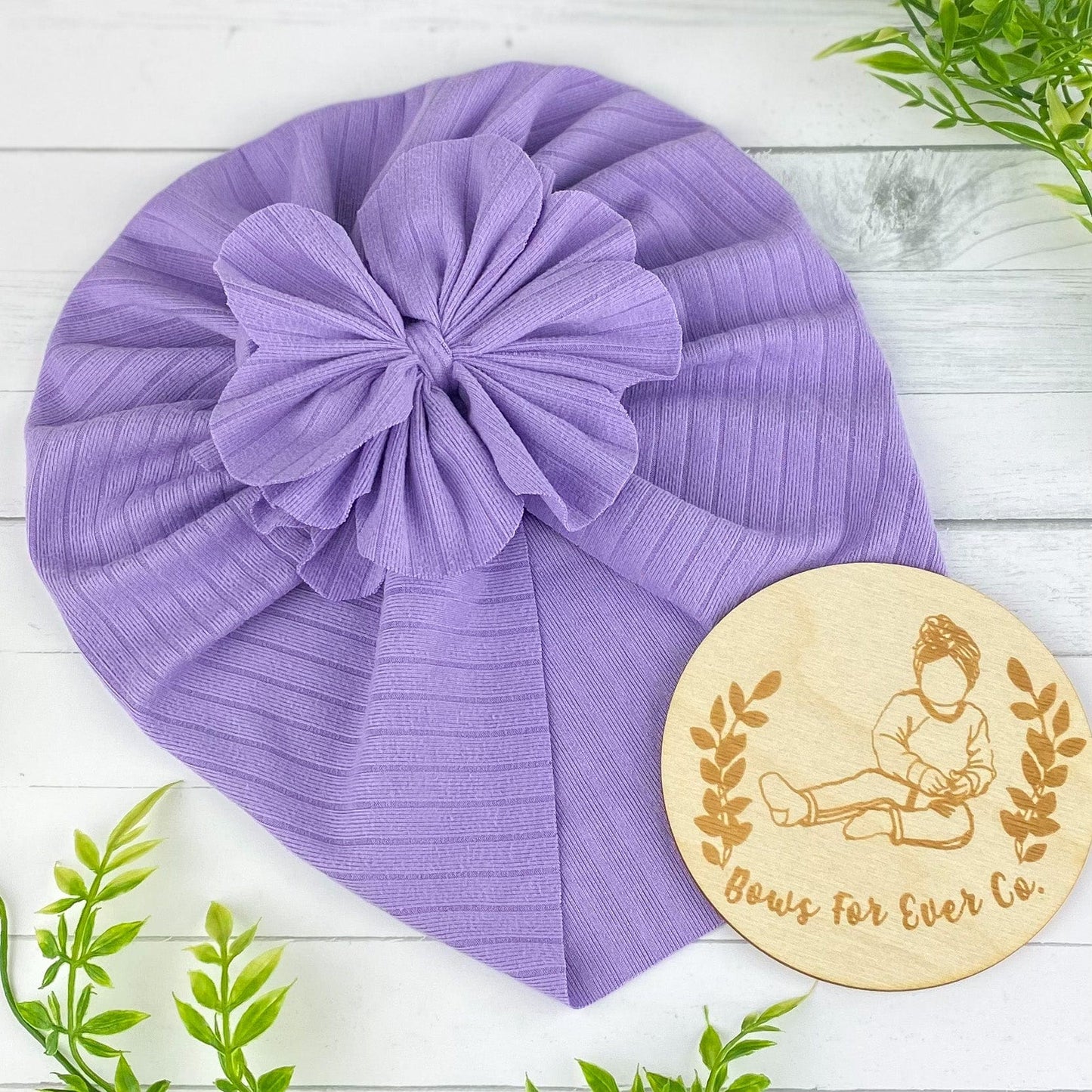 Ribbed Lilac Turban