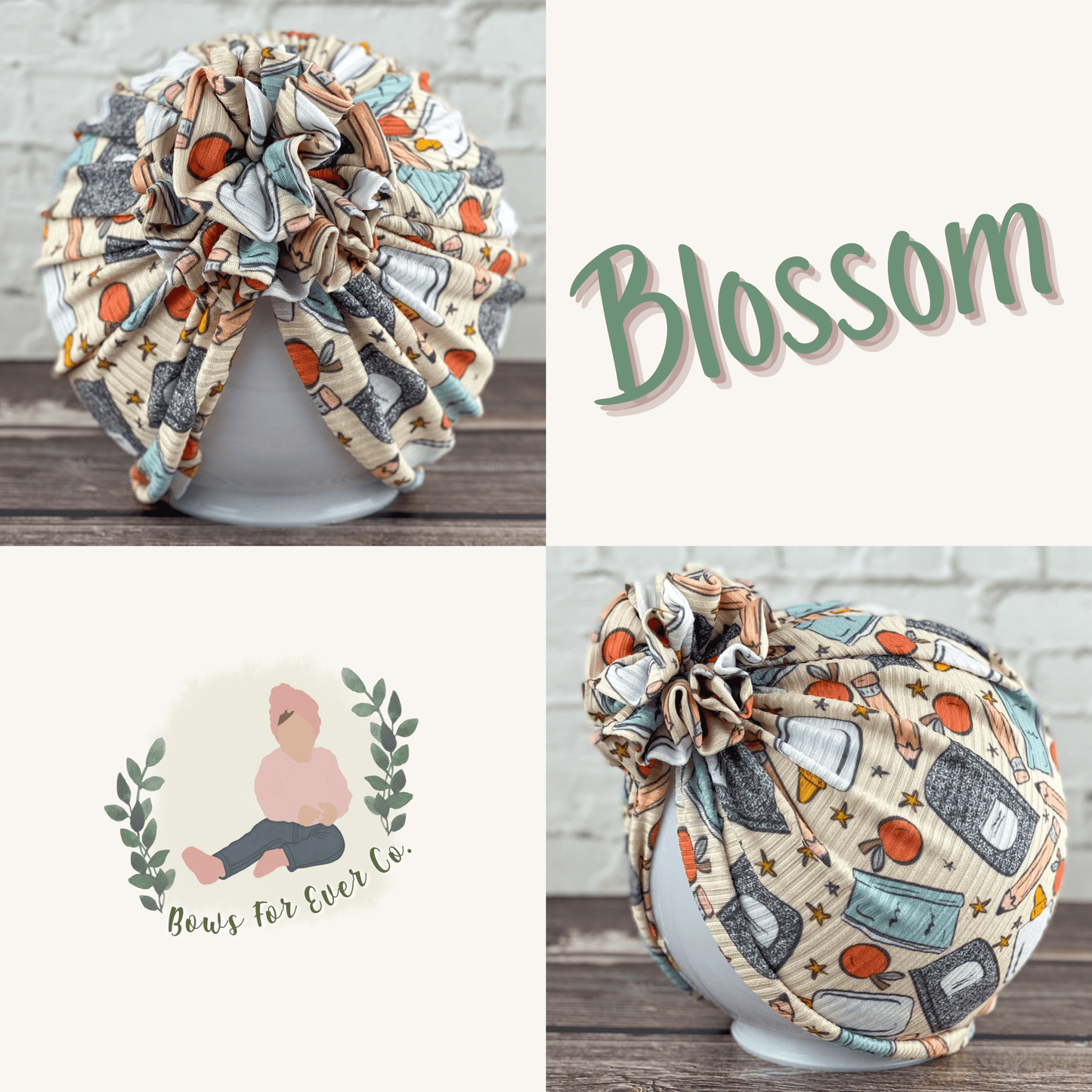 Ribbed School Supplies Turban