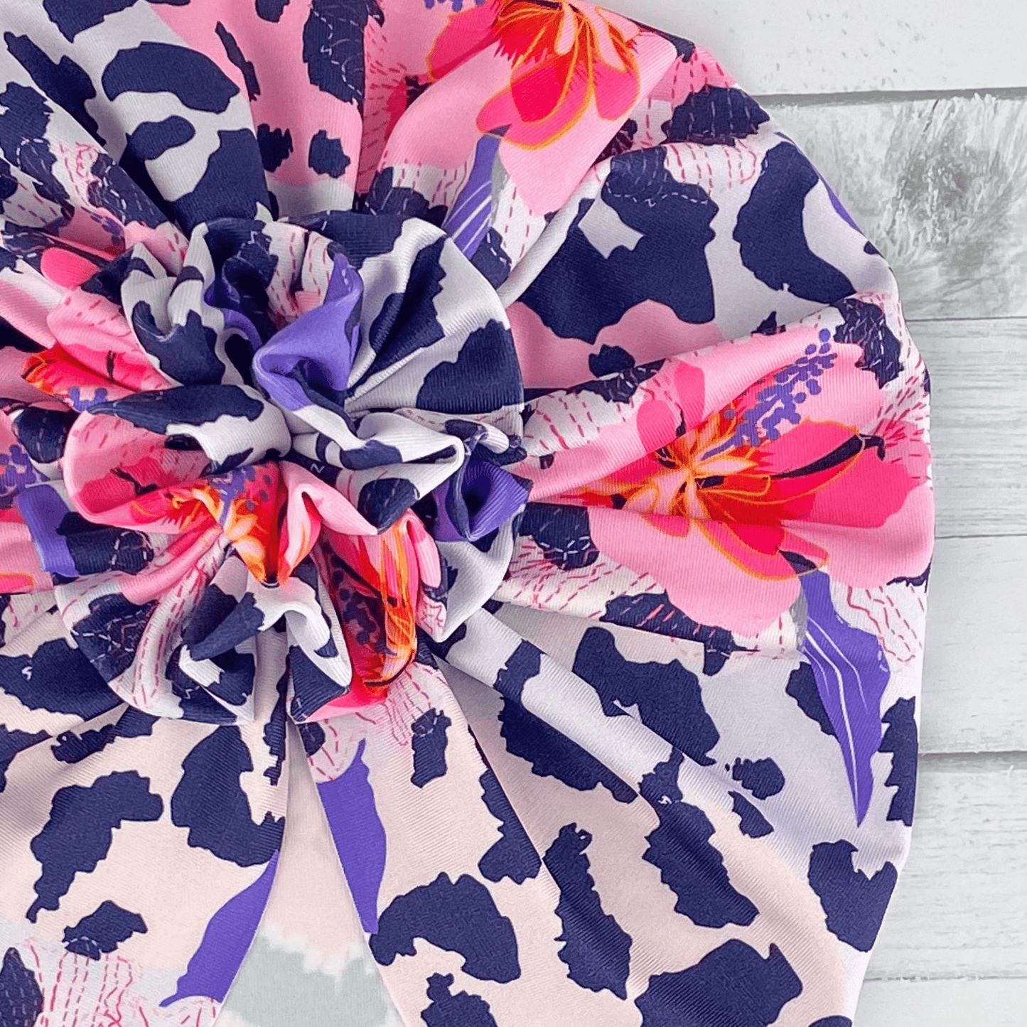 Hibiscus Cheetah Swim Turban