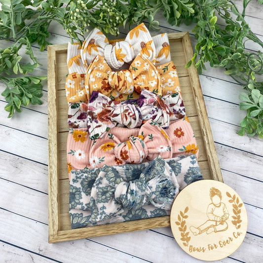 Autmun Floral Chunky Knot Headwraps
