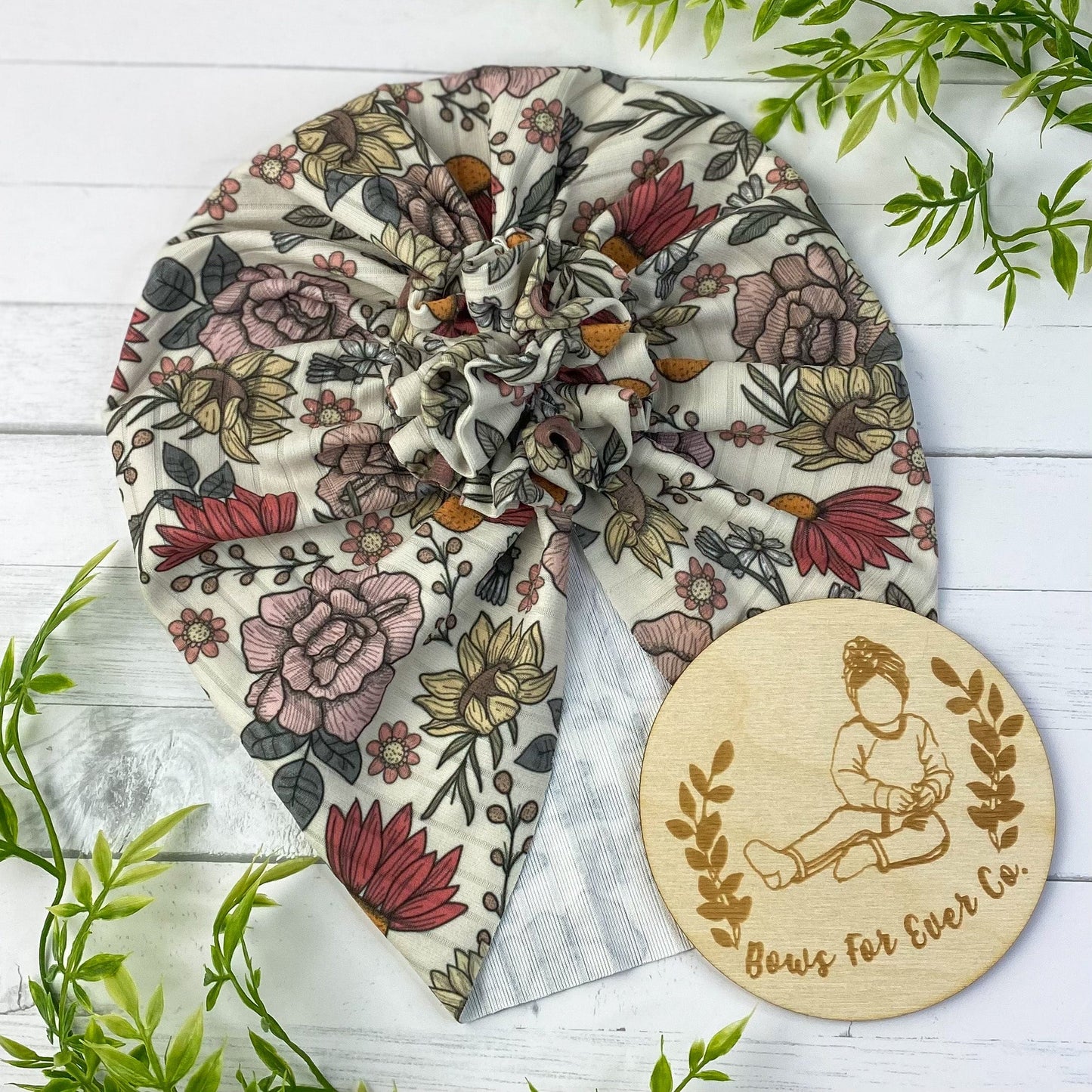 Ribbed Bright Floral Turban