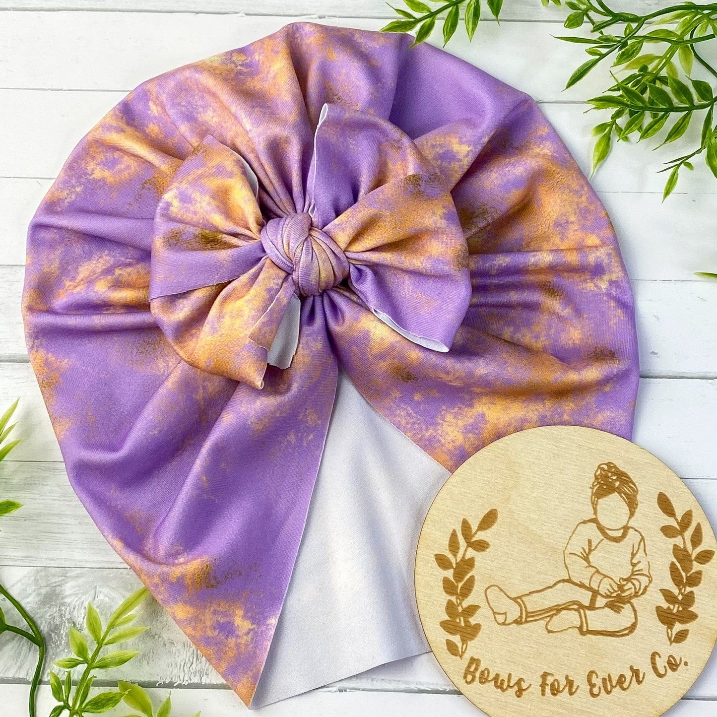 Lavender Gold Grunge Turban
