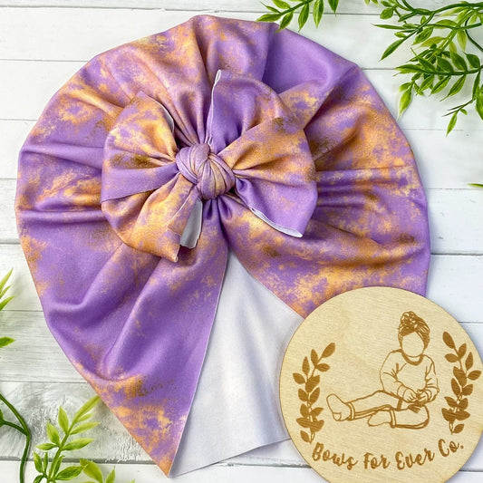 Lavender Gold Grunge Turban