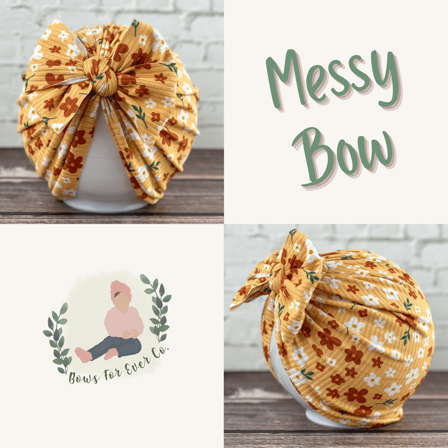 Ribbed Mustard Wildflowers Turban