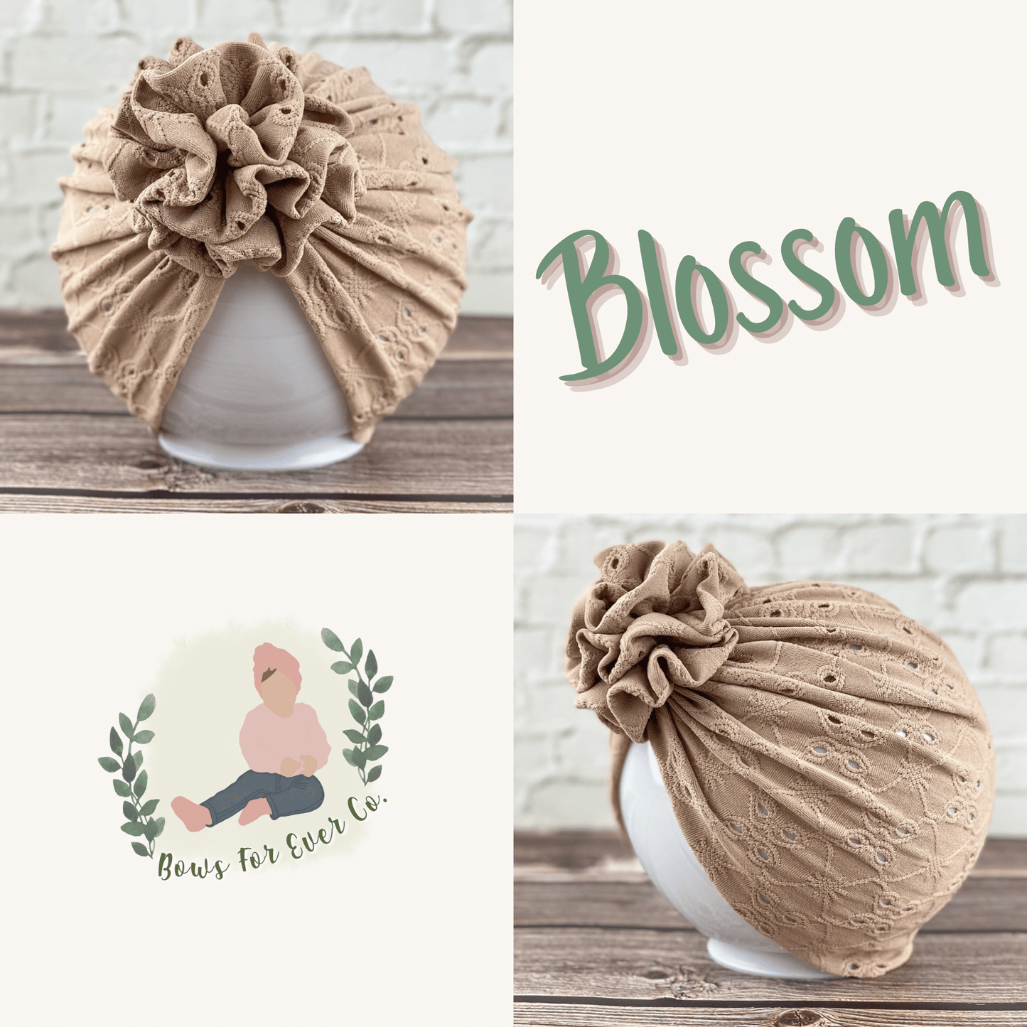 Taupe Eyelet Turban