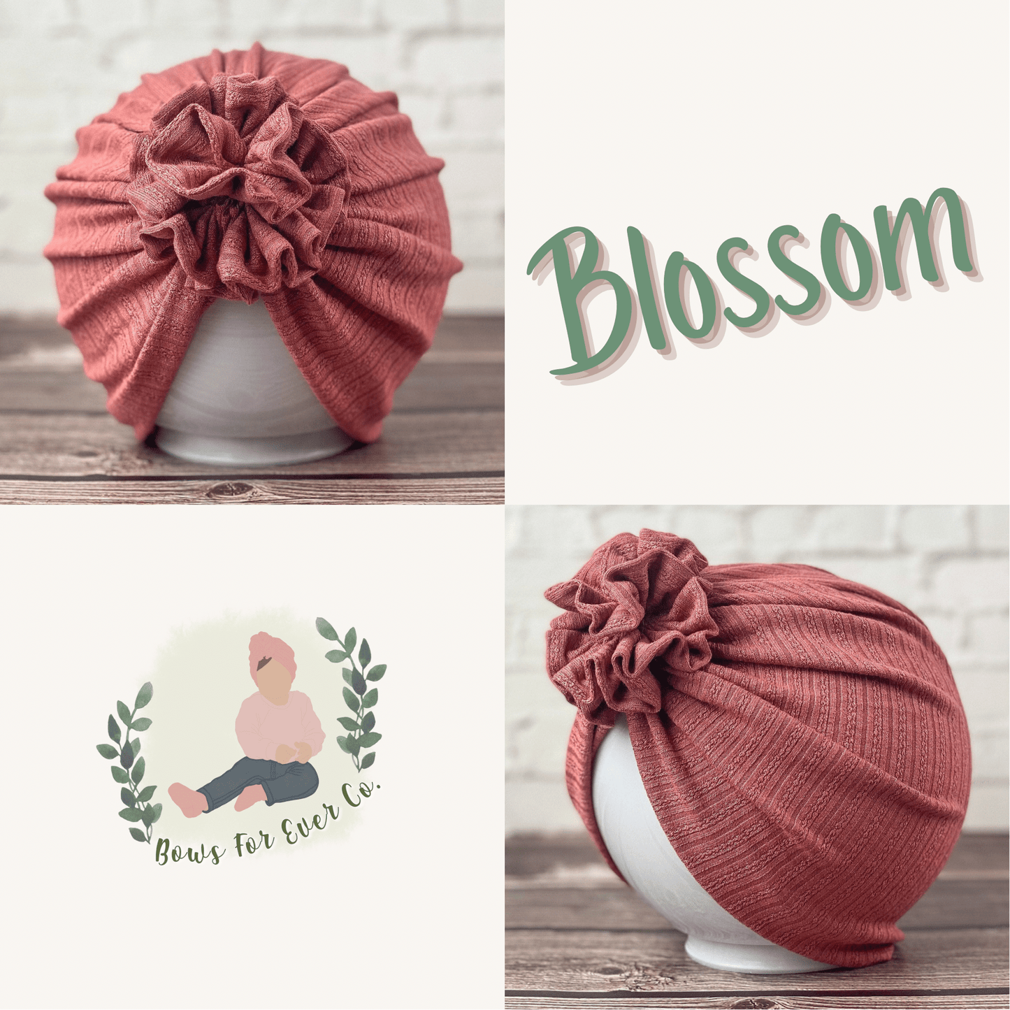 Ribbed Dusty Rose Pontelle Turban