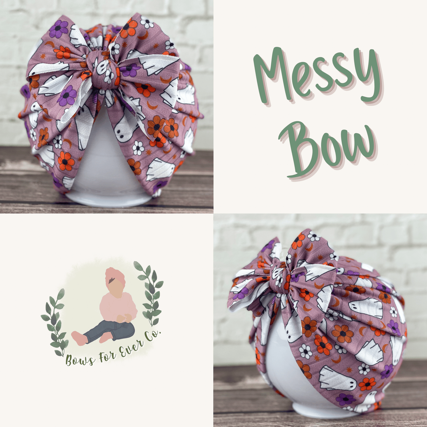 Ribbed Boho Ghosts Turban