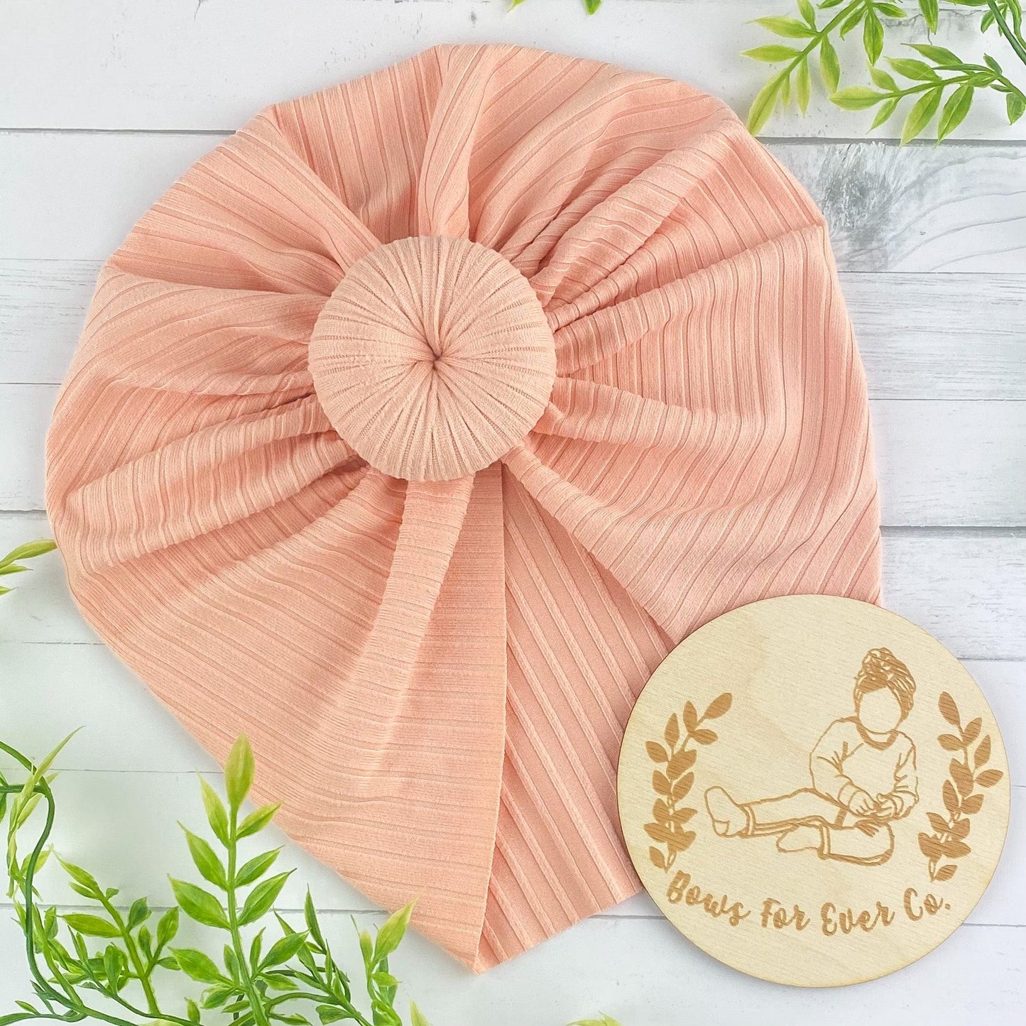 Ribbed Peach Turban
