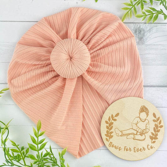 Ribbed Peach Turban
