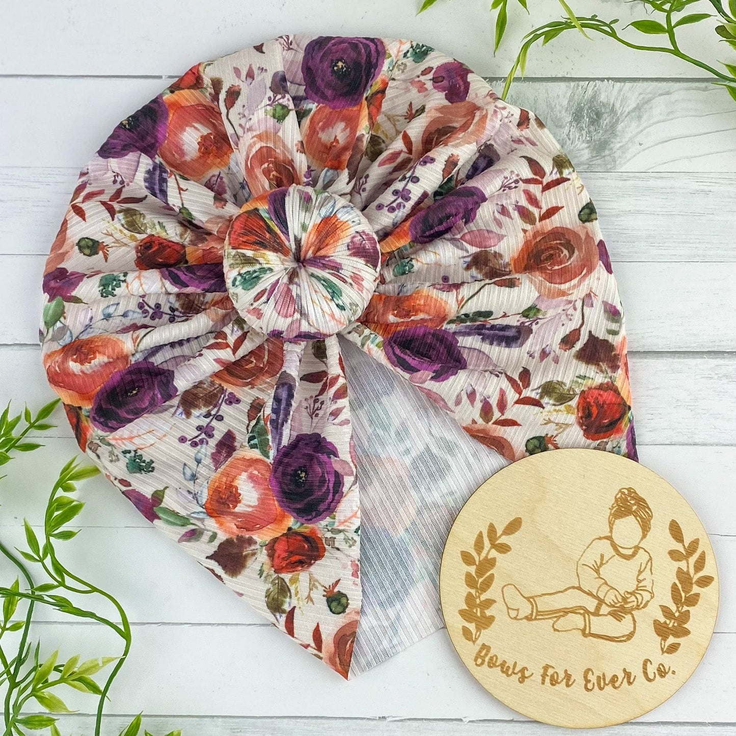 Ribbed Fall Floral Turban