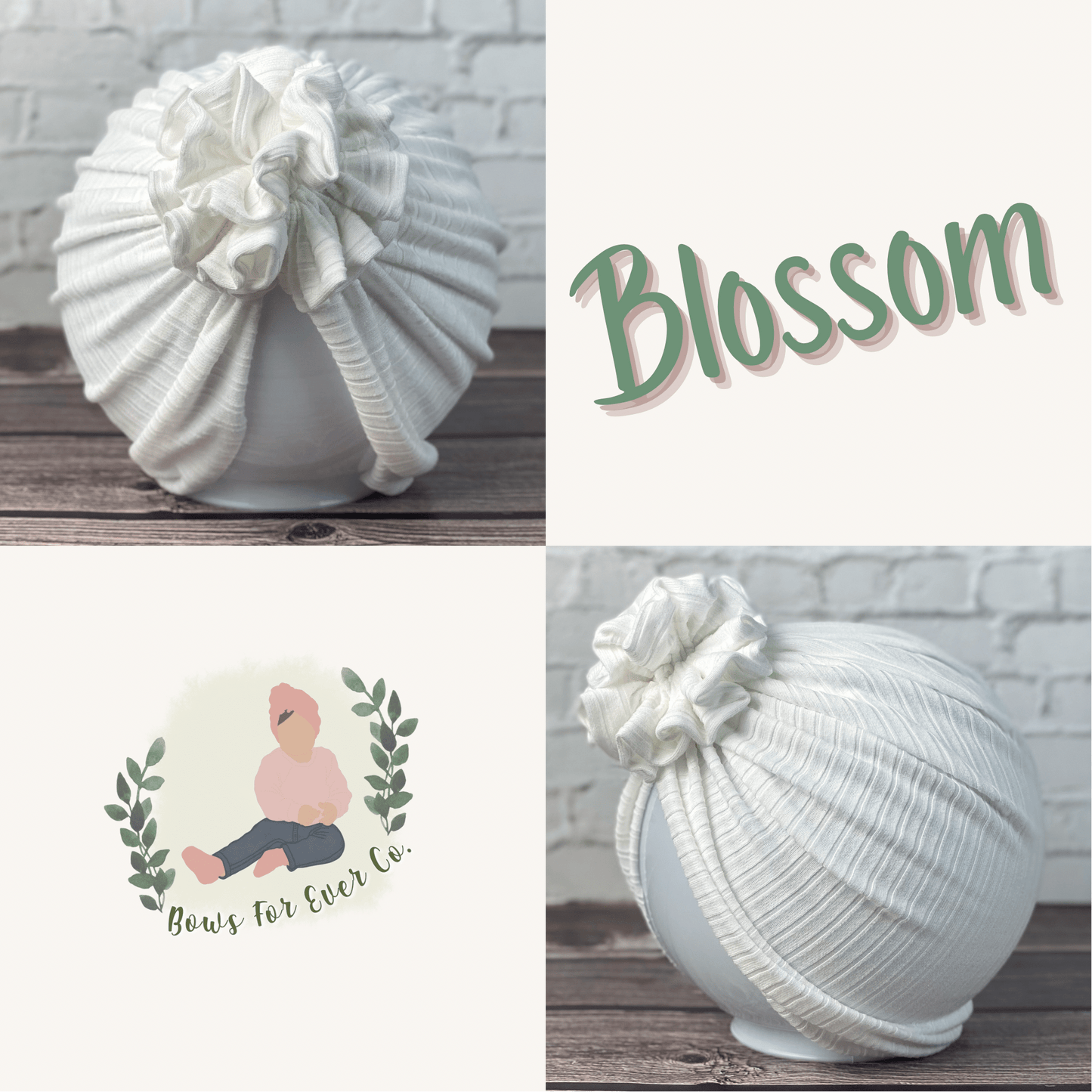 Ribbed White Turban