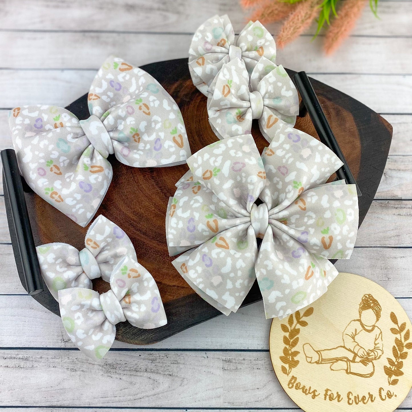 Easter Cheetah Puff Bow