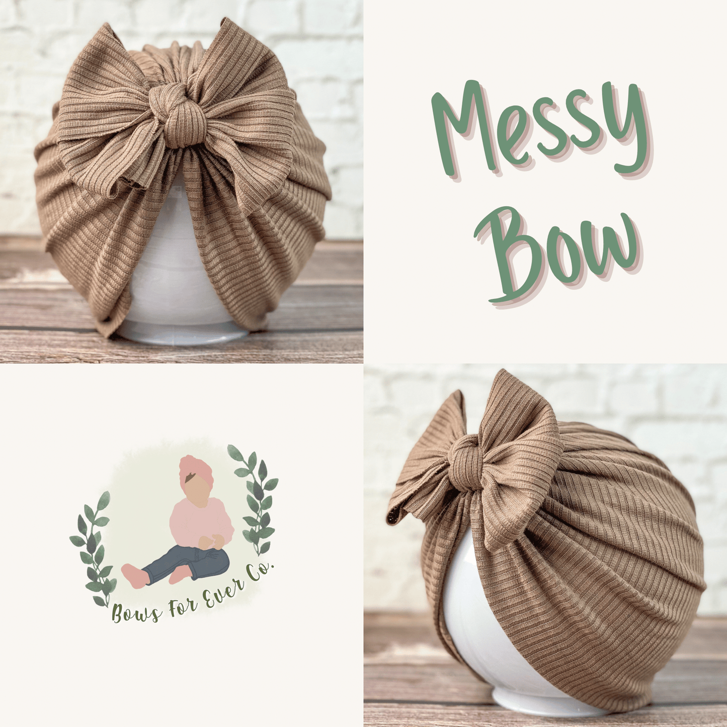Skinny Ribbed Latte Turban