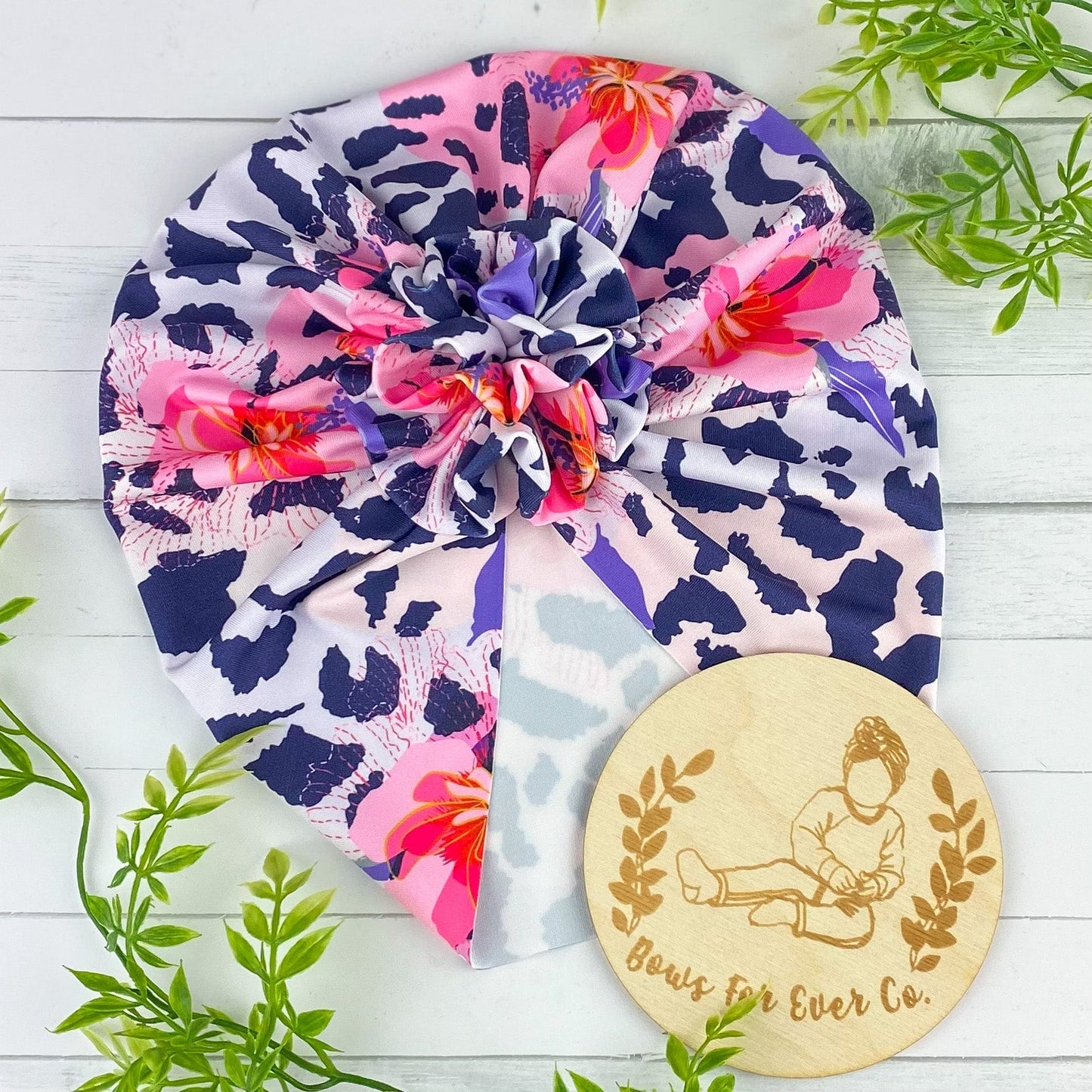 Hibiscus Cheetah Swim Turban