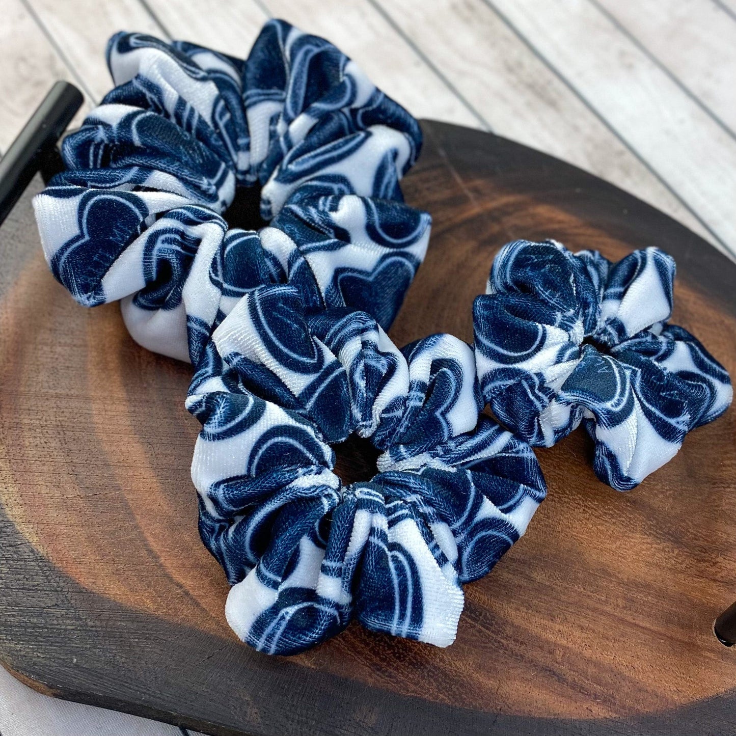 Velvet Anti Valentine Hearts Scrunchie
