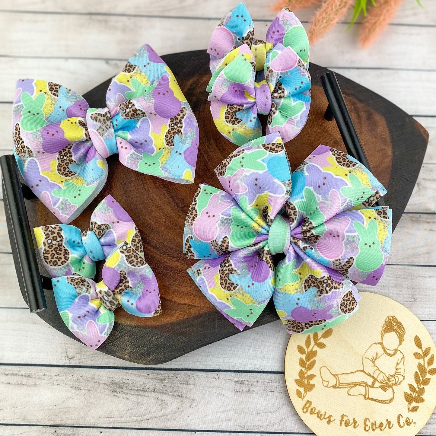 Cheetah Peeps Puff Bow