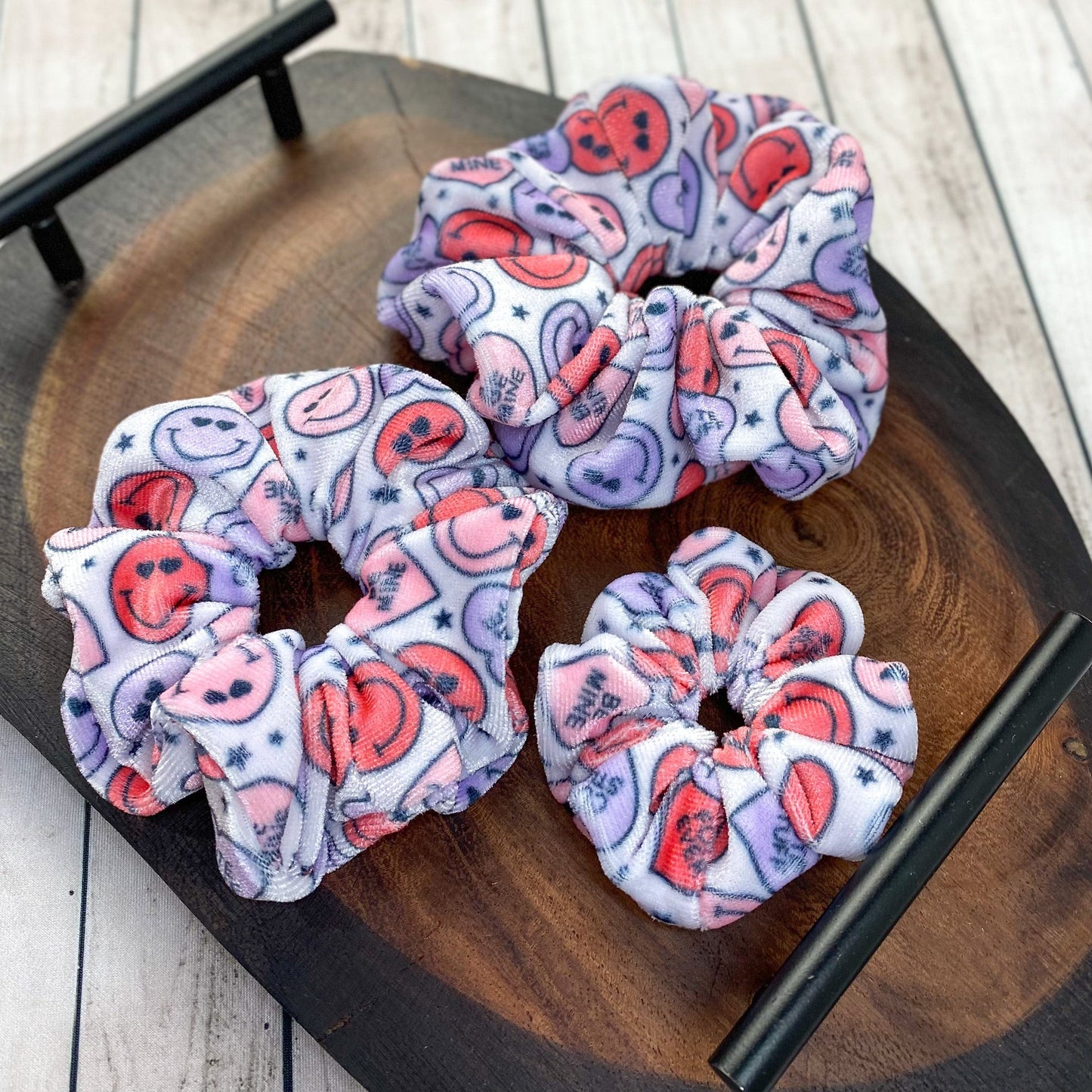 Velvet Valentine Emoji Scrunchie