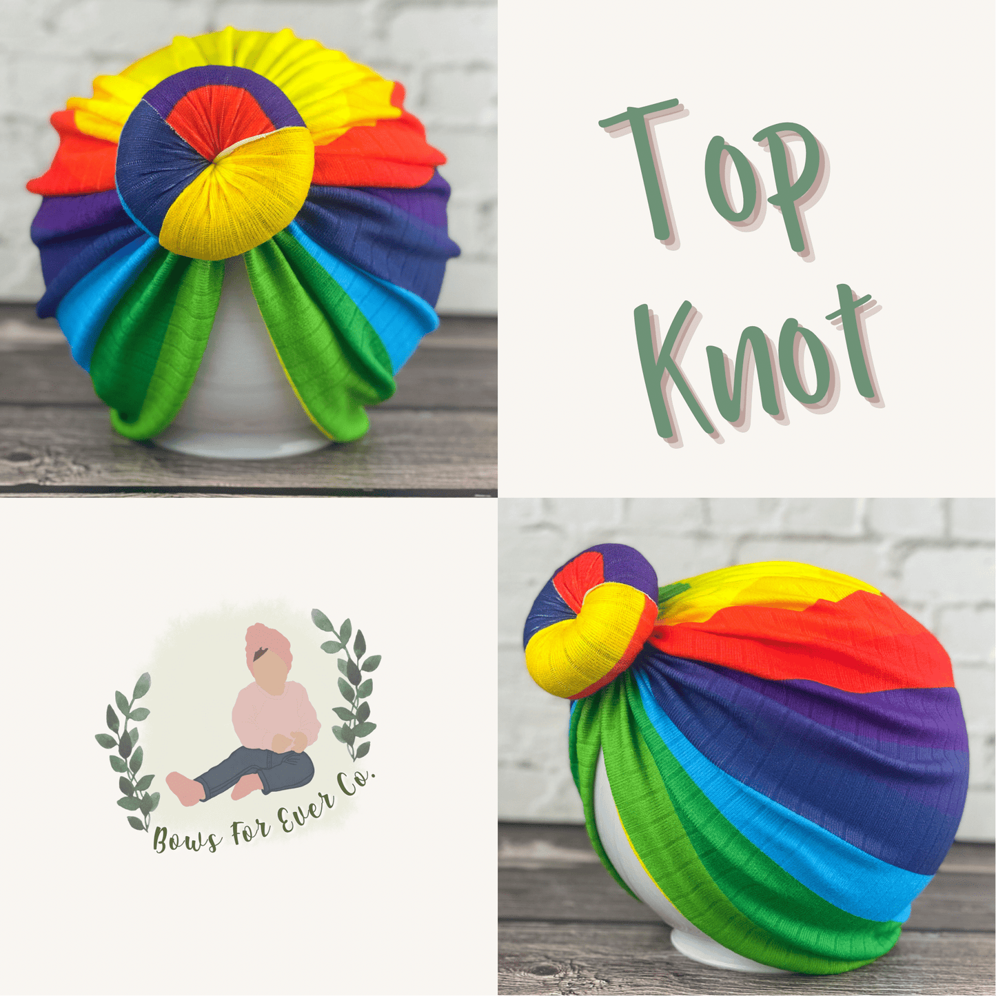 Ribbed Rainbow Stripes Turban