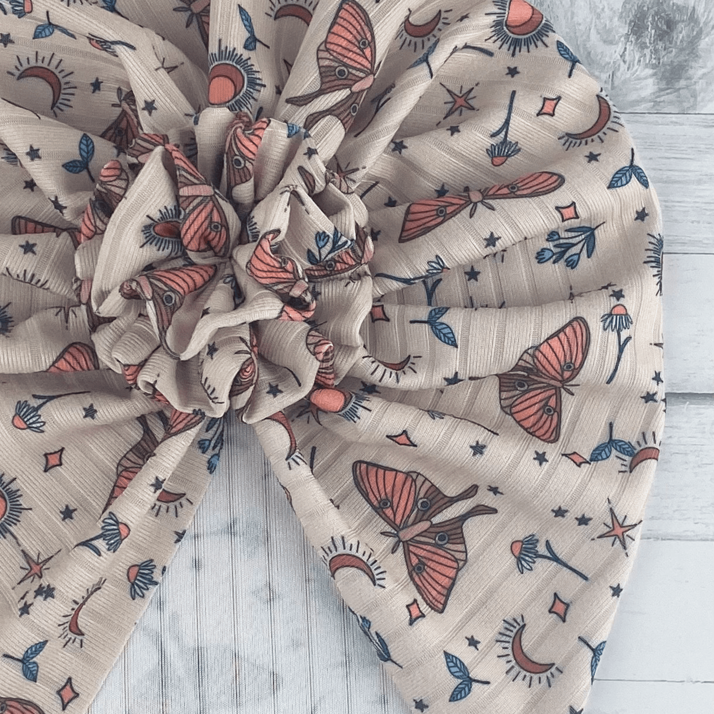 Ribbed Boho Moths Turban