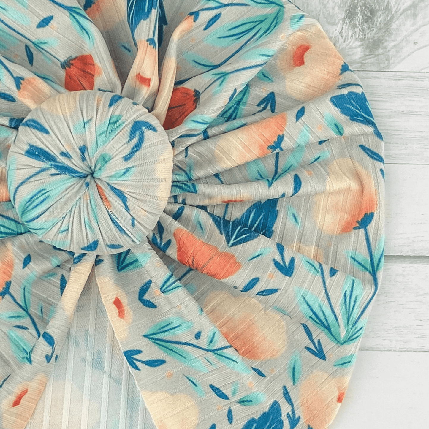 Ribbed Stone Floral Turban