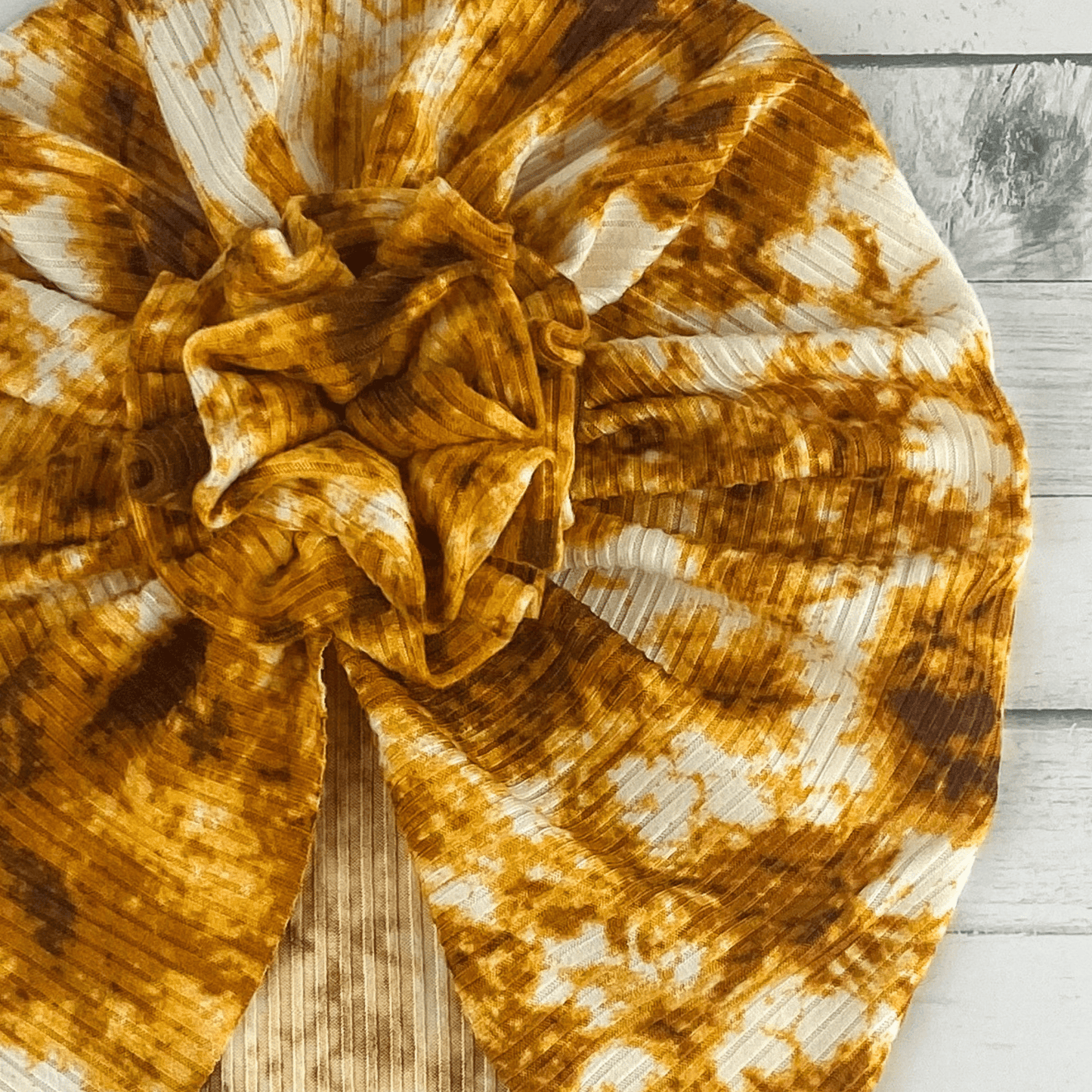 Ribbed Latte Tie Dye Turban