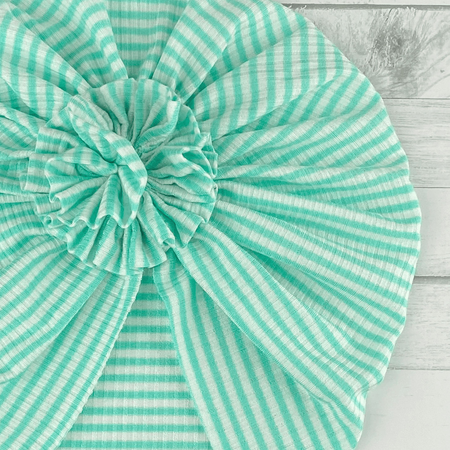 Ribbed Mint Stripes Turban