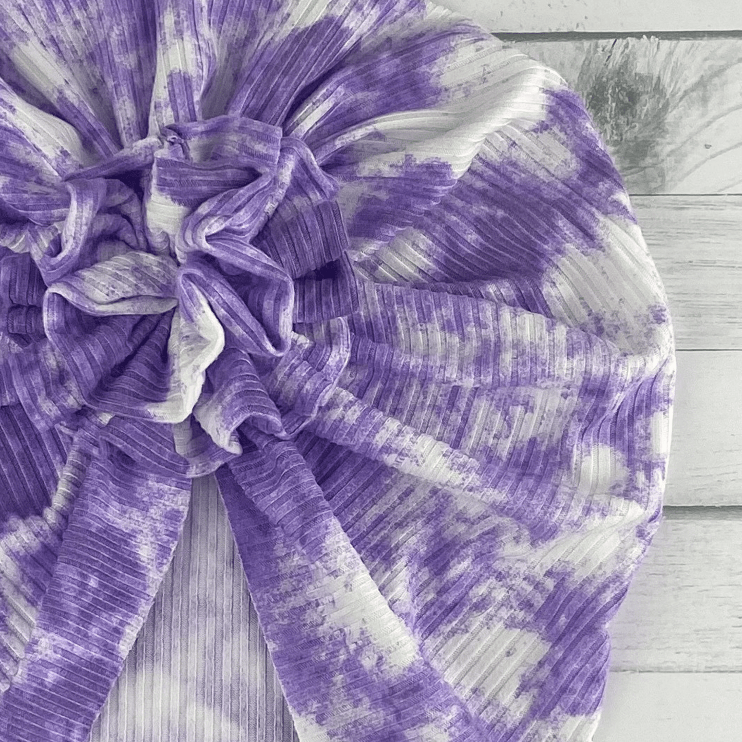 Ribbed Purple Tie Dye Turban