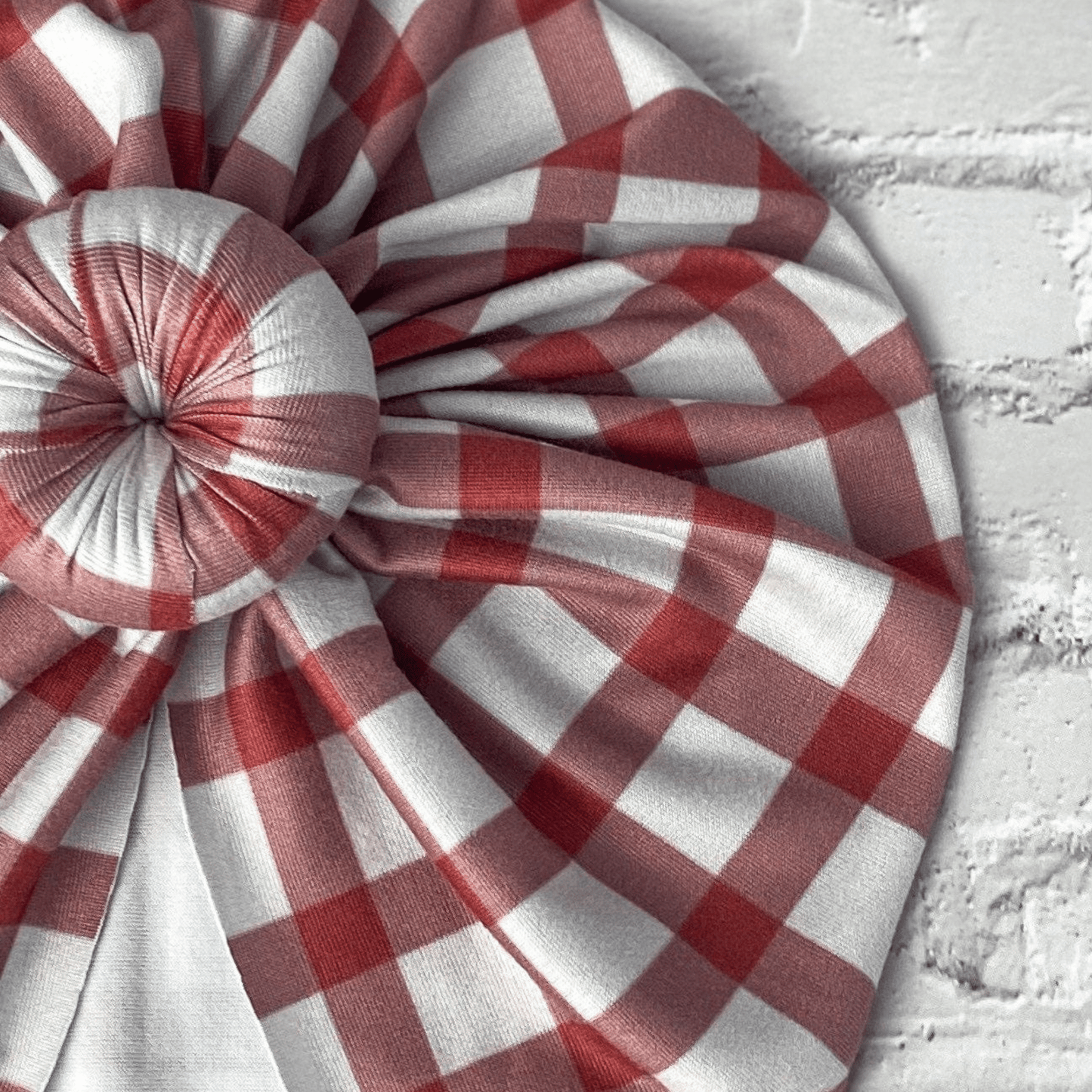 Red Plaid Turban