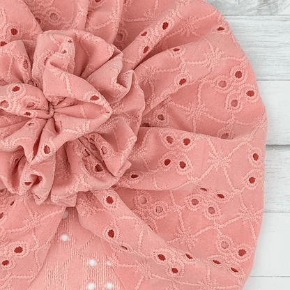 Pink Eyelet Turban