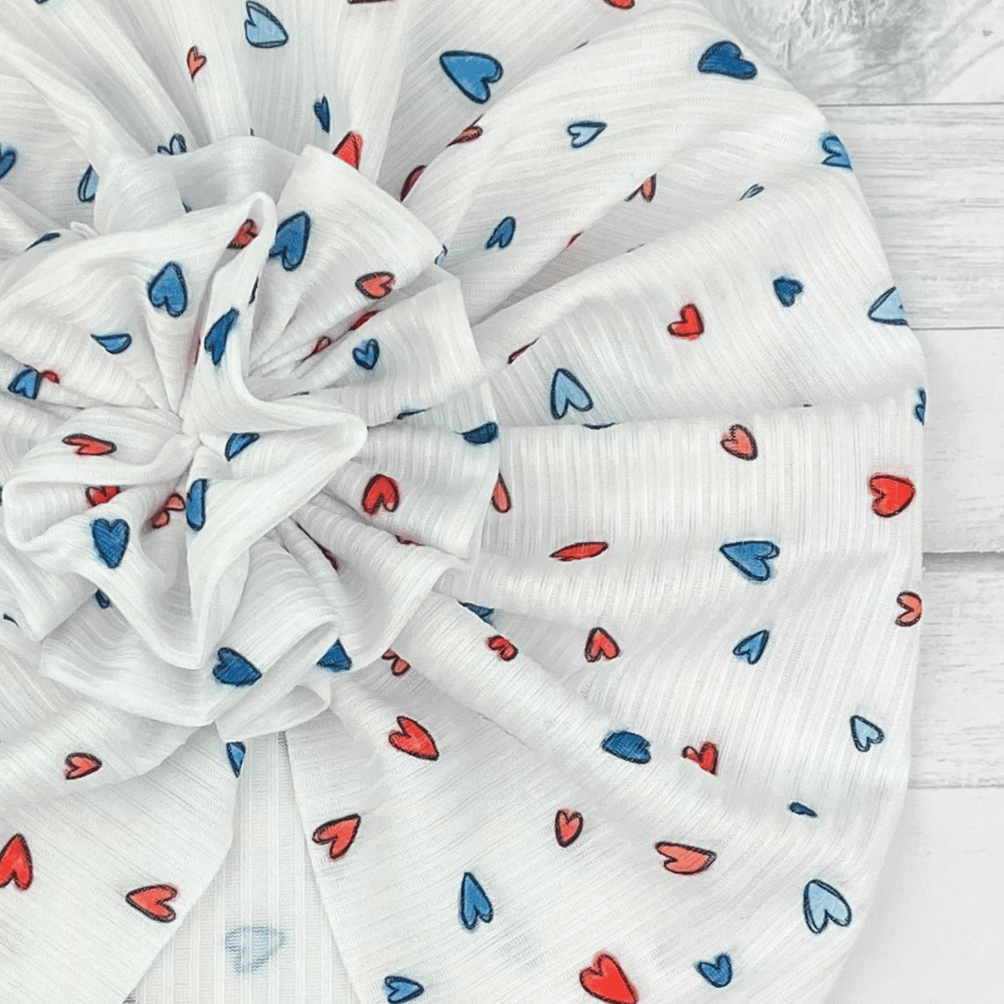 Red, White and Blue Hearts Turban