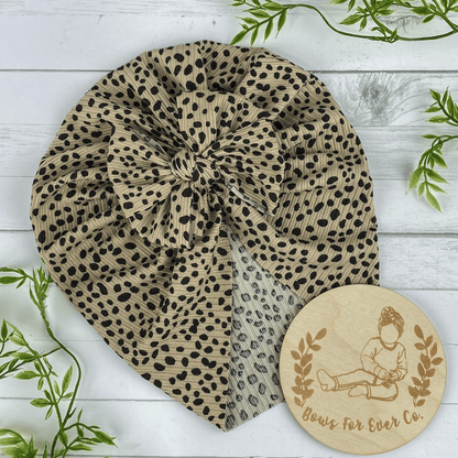 Ribbed Tan Dalmatian Turban